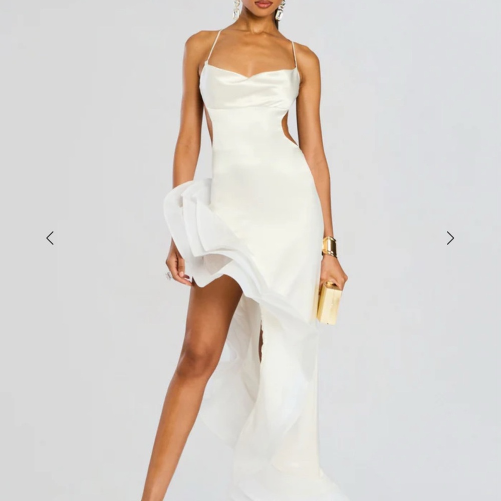 Retrofete Asymmetrical White Dress